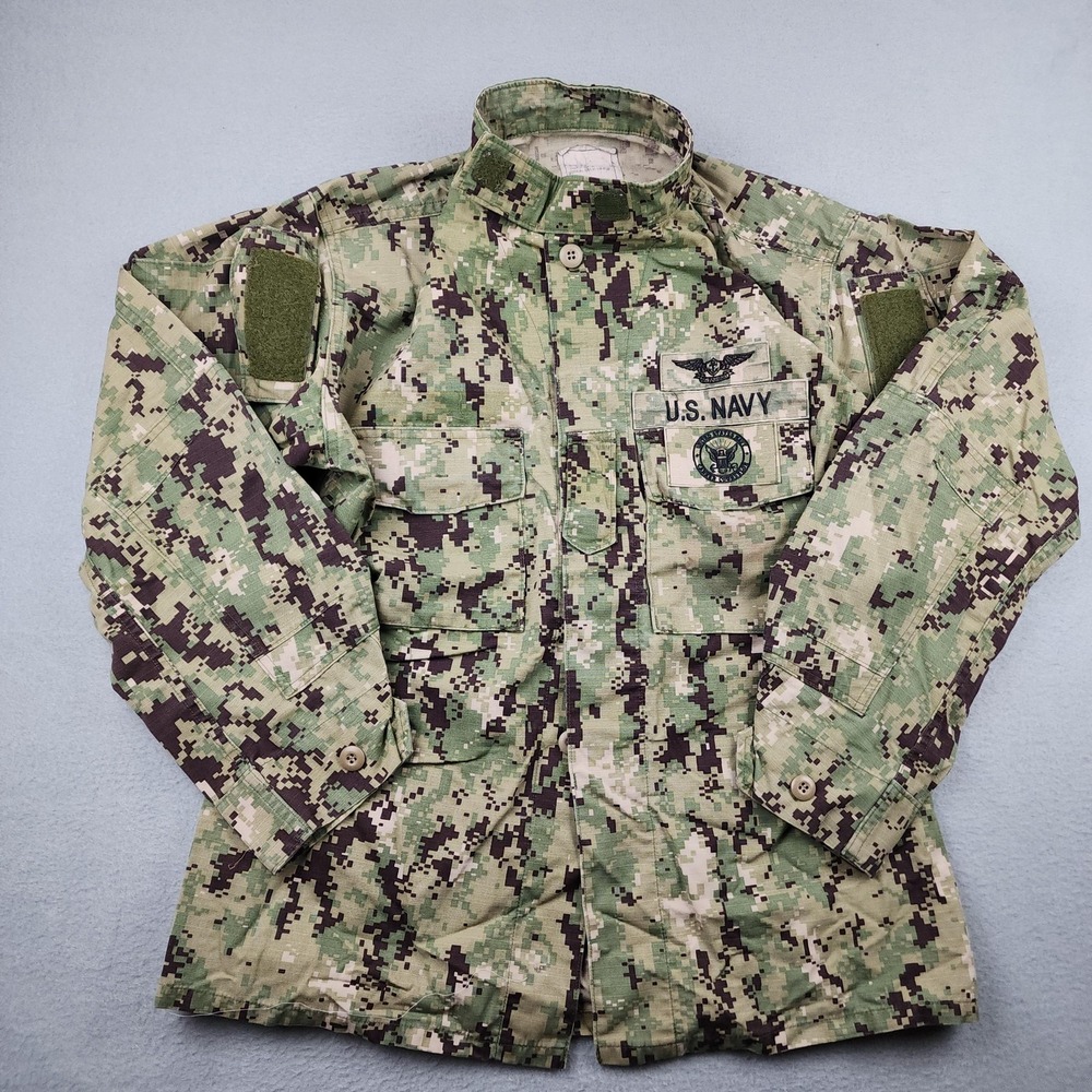 U.S Navy Blouse Medium Regular Working Uniform Type III NWU Green Camo Top READ